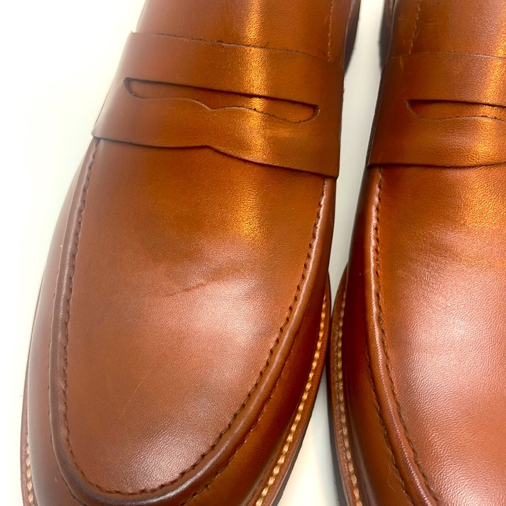Samuel Hubbard Ivy Legend Men’s Whisky Leather Slip-On Loafers 8 M Vibram Sole - Picture 6 of 8